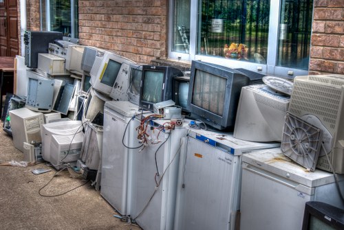 Professional garage clearance team in action